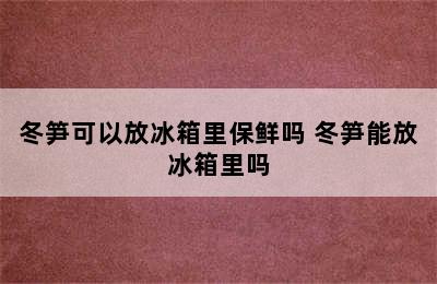 冬笋可以放冰箱里保鲜吗 冬笋能放冰箱里吗